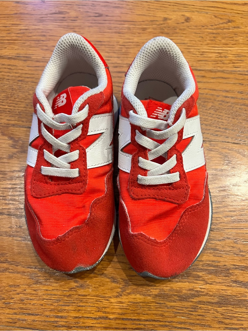 New Balance Toddler Boys Red and White Athletic Sneakers